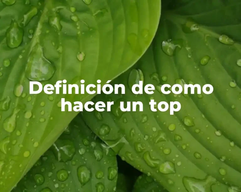 Definición de como hacer un top