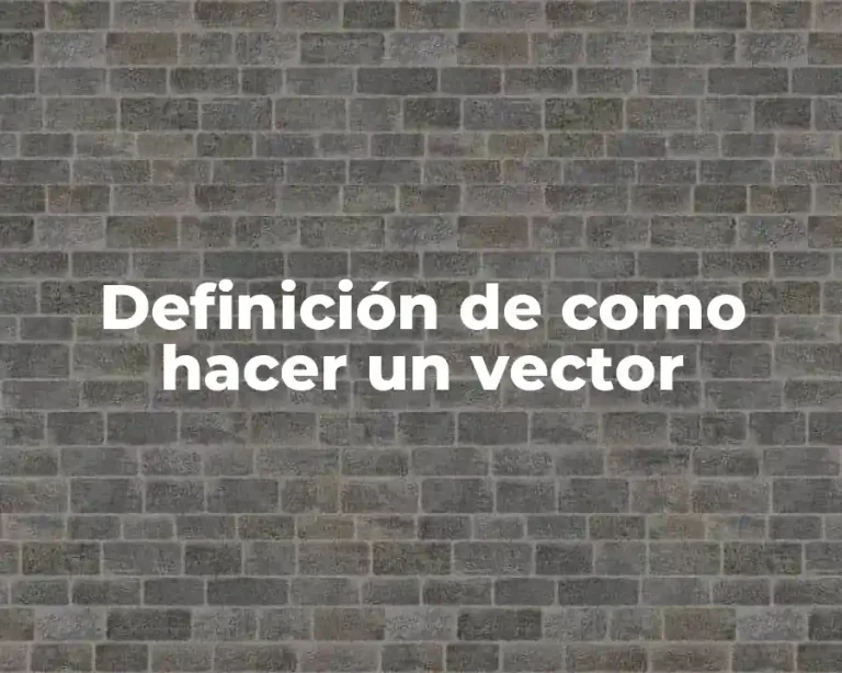 Definición de como hacer un vector