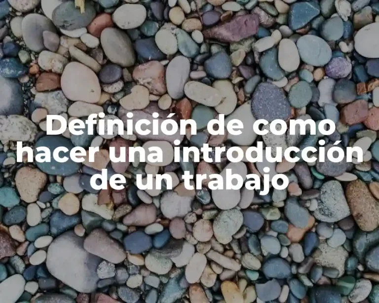 Definición de como hacer una introducción de un trabajo