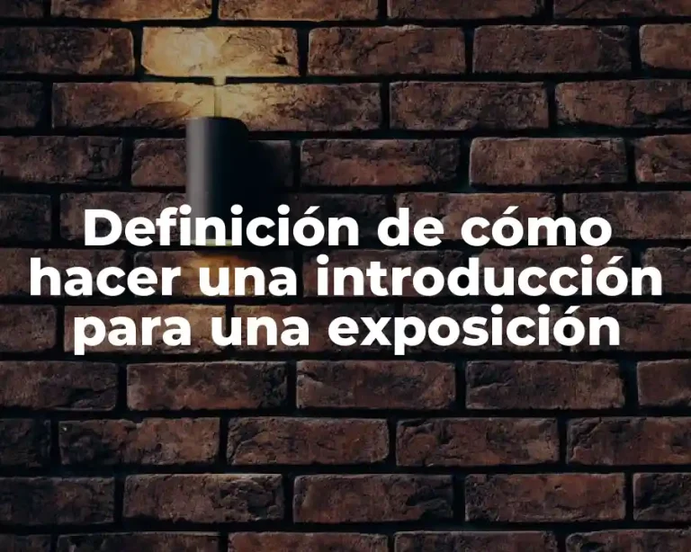 Definición de cómo hacer una introducción para una exposición