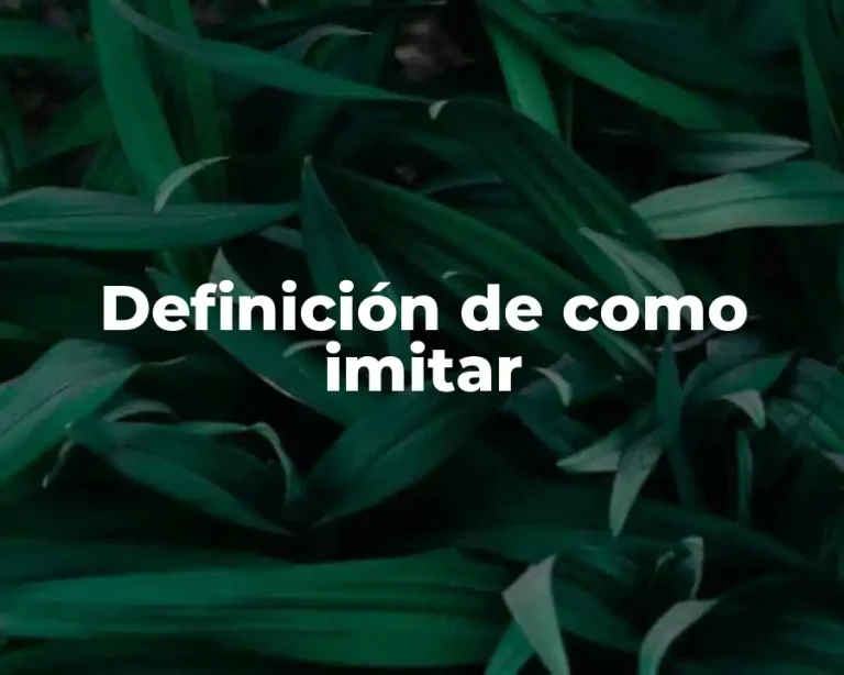 Definición de como imitar