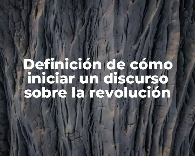 Definición de cómo iniciar un discurso sobre la revolución