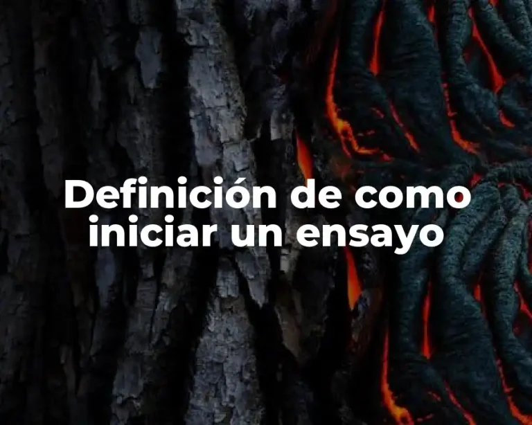 Definición de como iniciar un ensayo