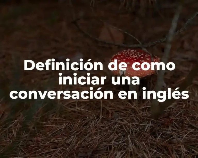 Definición de como iniciar una conversación en inglés