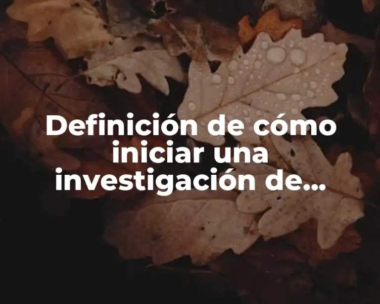 Definición de cómo iniciar una investigación de mercados