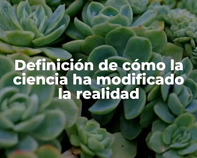 Definición de cómo la ciencia ha modificado la realidad