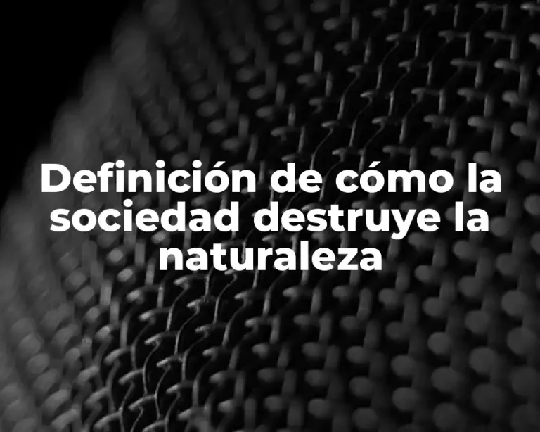 Definición de cómo la sociedad destruye la naturaleza