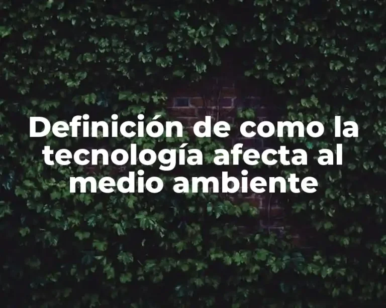 Definición de como la tecnología afecta al medio ambiente
