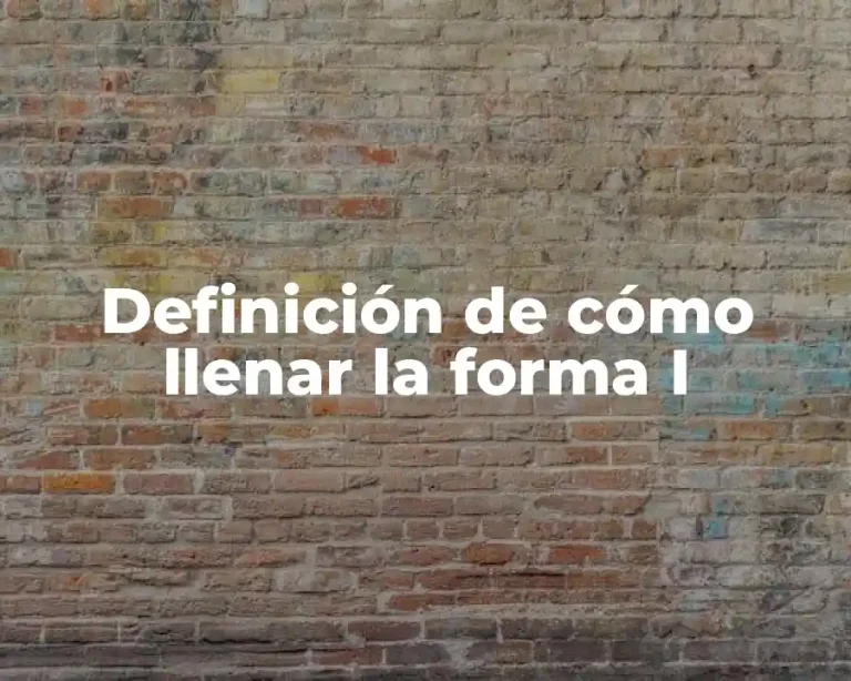 Definición de cómo llenar la forma I