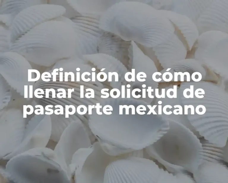 Definición de cómo llenar la solicitud de pasaporte mexicano