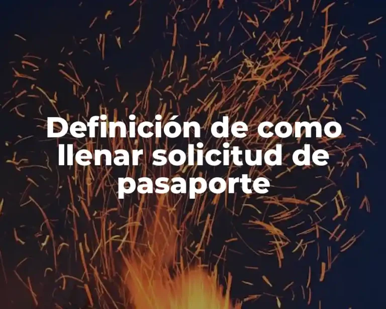 Definición de como llenar solicitud de pasaporte