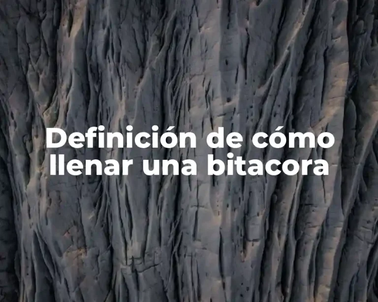 Definición de cómo llenar una bitacora