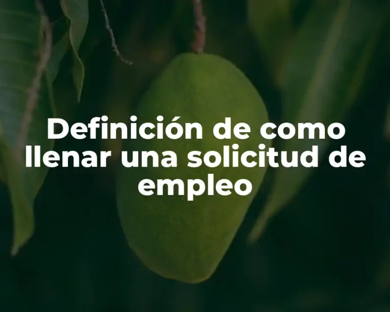 Definición de como llenar una solicitud de empleo