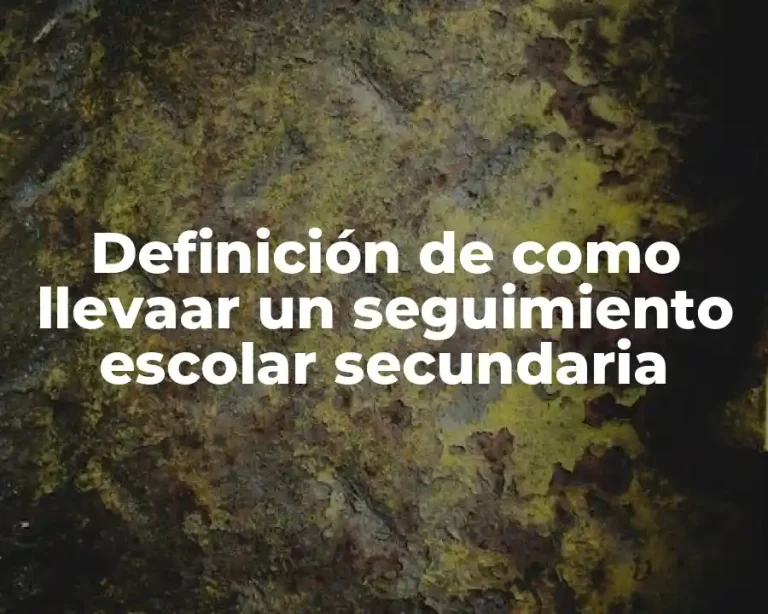 Definición de como llevaar un seguimiento escolar secundaria