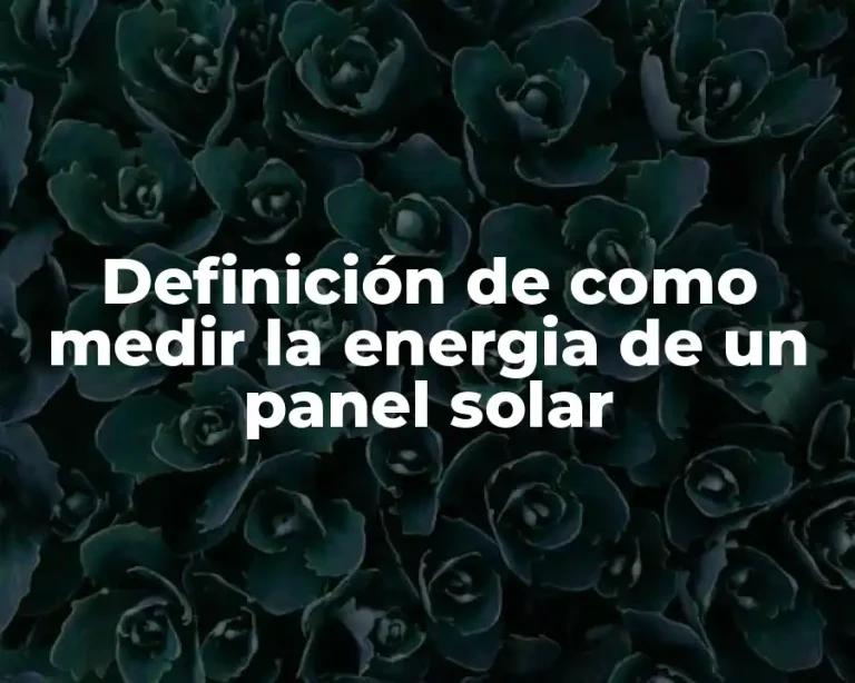 Definición de como medir la energia de un panel solar
