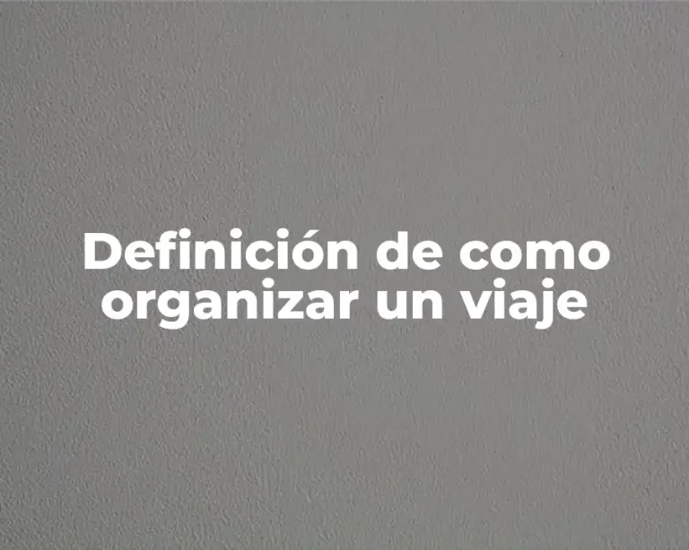 Definición de como organizar un viaje