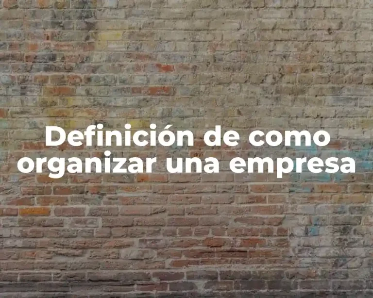 Definición de como organizar una empresa