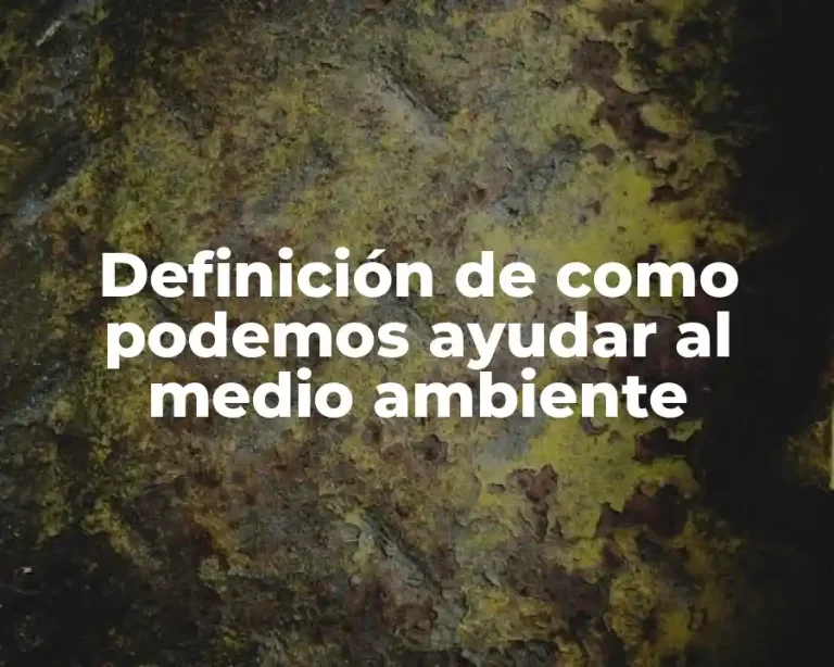 Definición de como podemos ayudar al medio ambiente