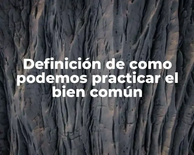 Definición de como podemos practicar el bien común