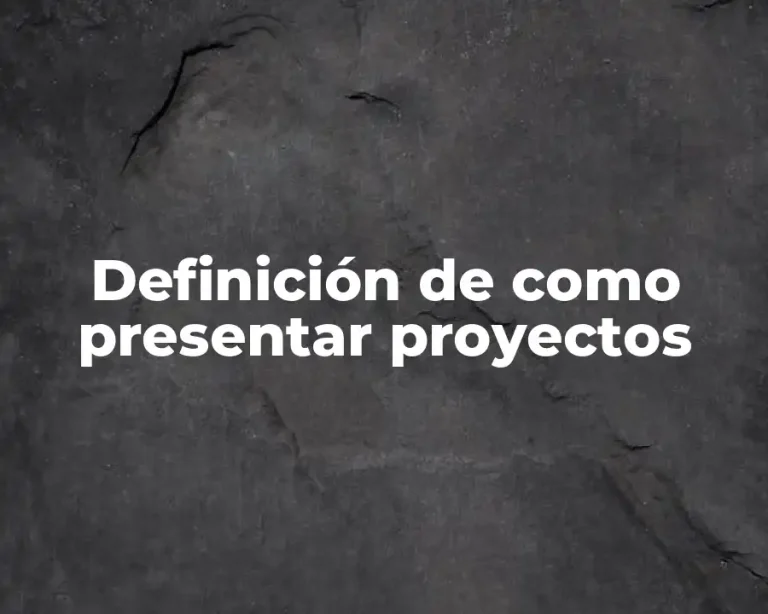 Definición de como presentar proyectos