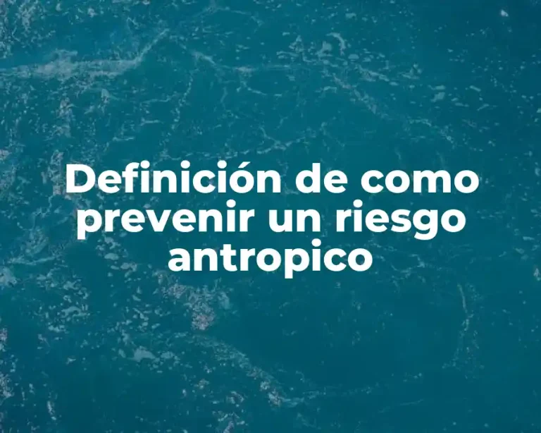 Definición de como prevenir un riesgo antropico