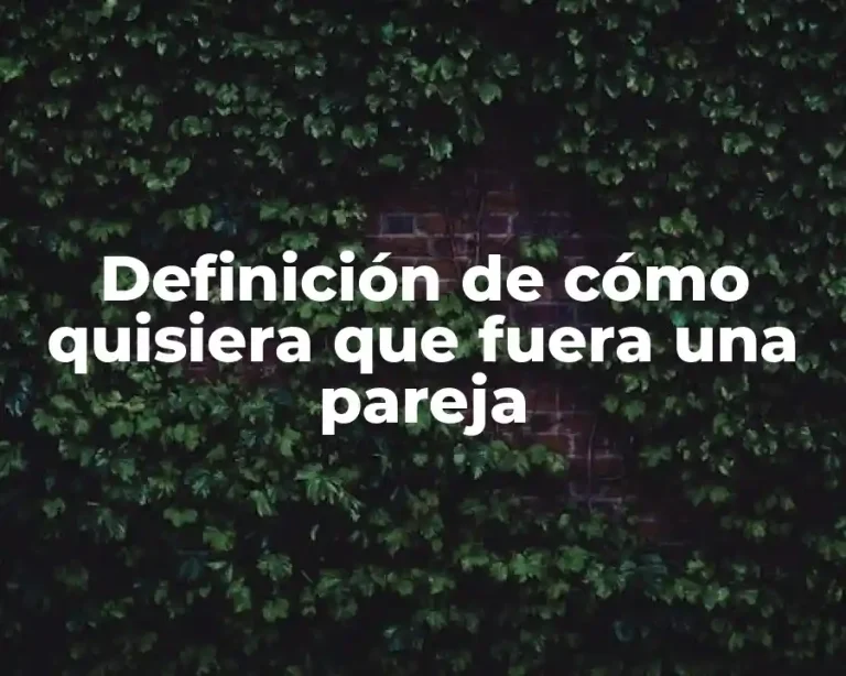 Definición de cómo quisiera que fuera una pareja