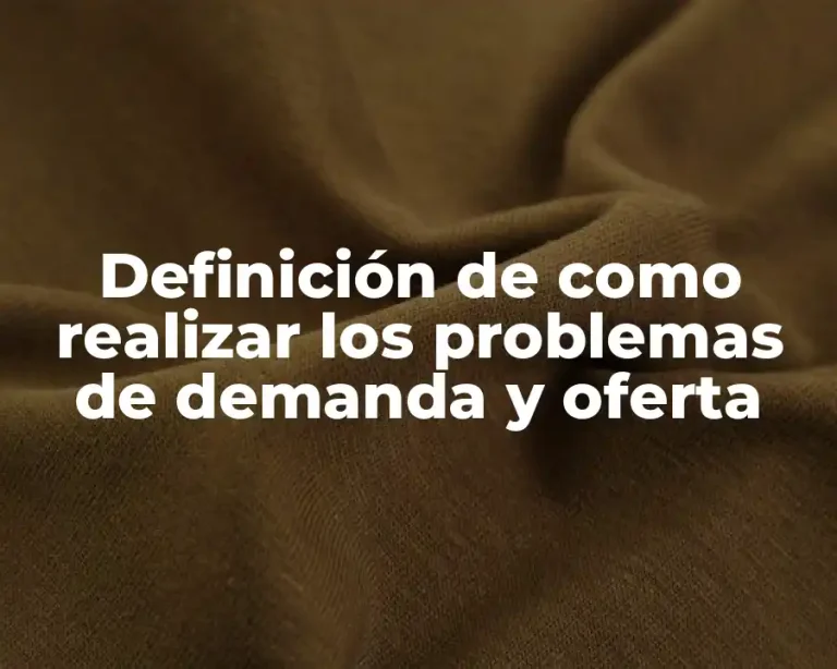 Definición de como realizar los problemas de demanda y oferta