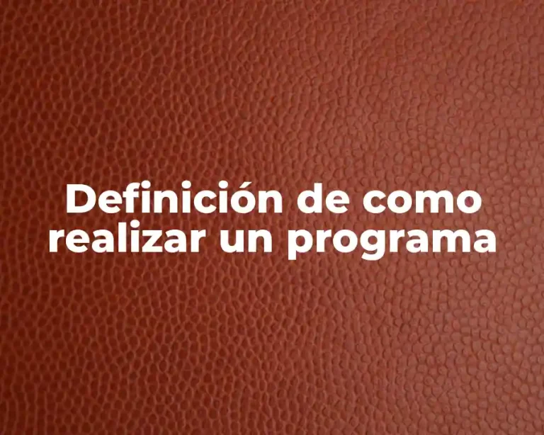 Definición de como realizar un programa