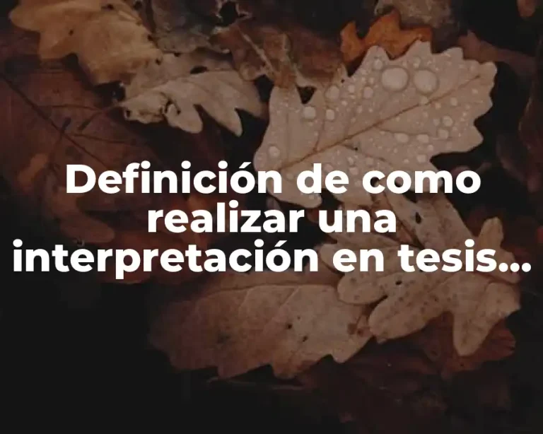 Definición de como realizar una interpretación en tesis cualitativa