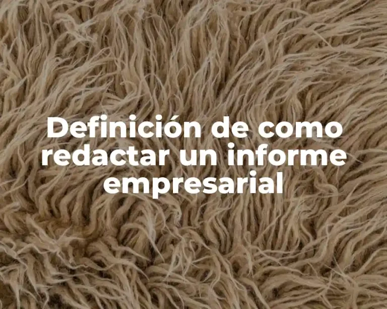 Definición de como redactar un informe empresarial