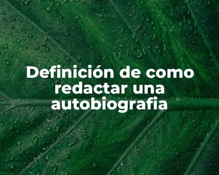 Definición de como redactar una autobiografia