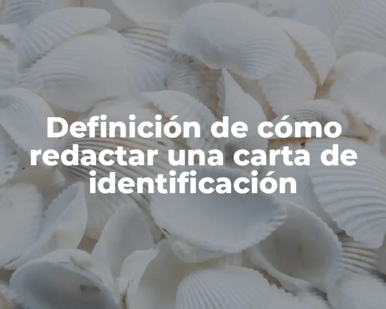 Definición de cómo redactar una carta de identificación