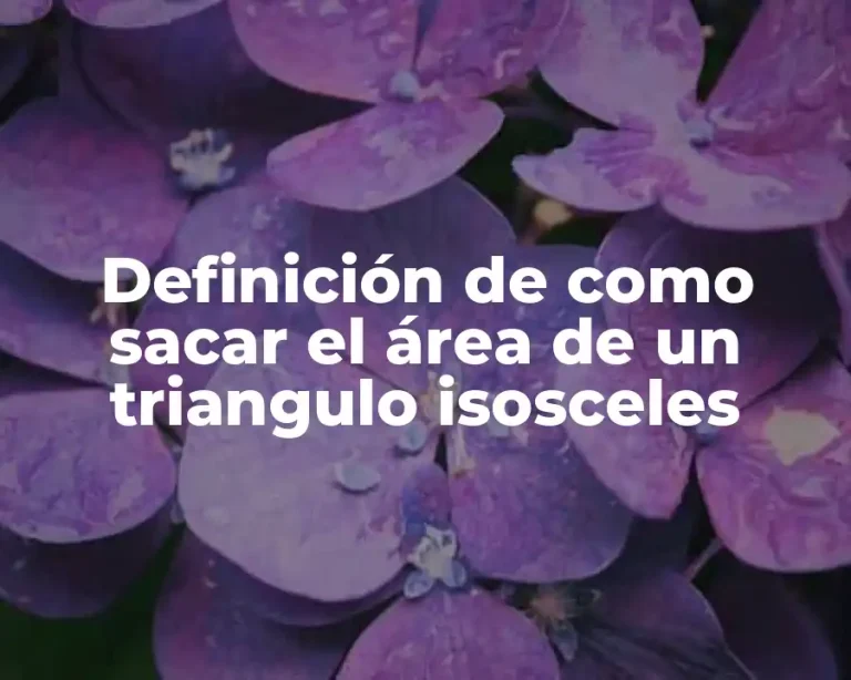 Definición de como sacar el área de un triangulo isosceles