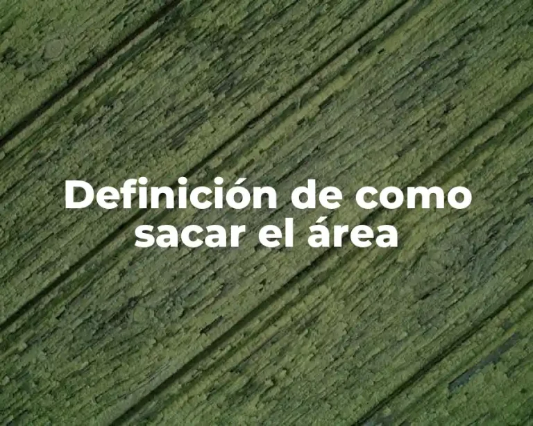 Definición de como sacar el área