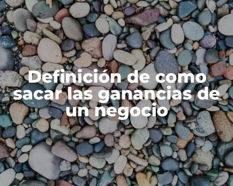 Definición de como sacar las ganancias de un negocio