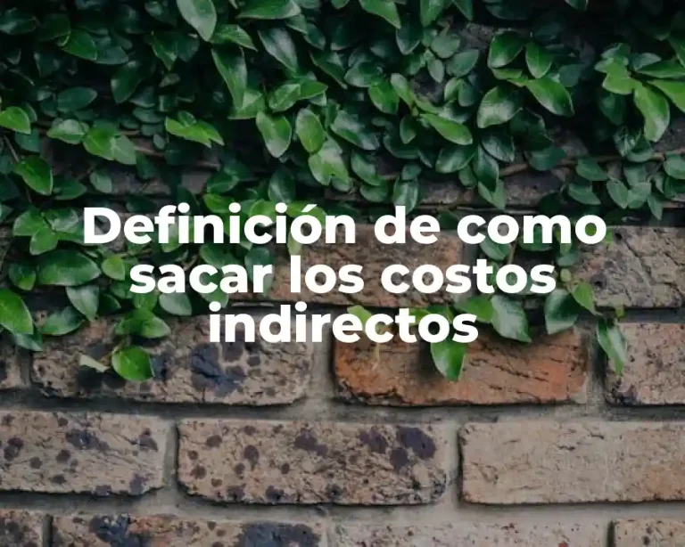 Definición de como sacar los costos indirectos
