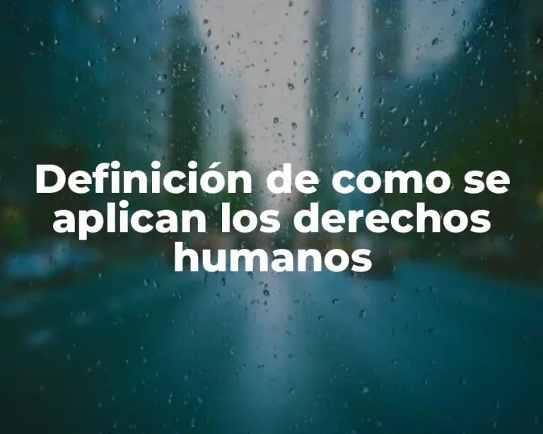 Definición de como se aplican los derechos humanos