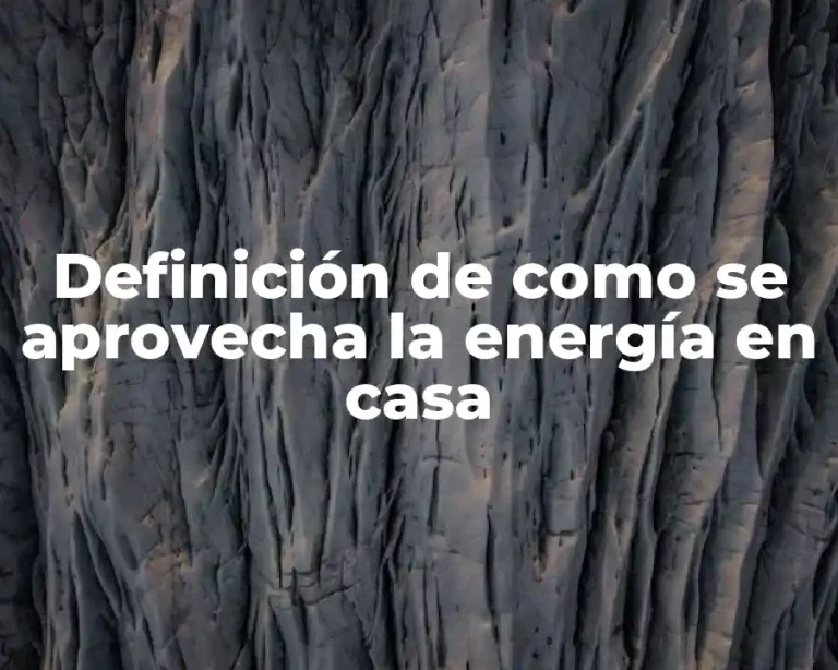 Definición de como se aprovecha la energía en casa