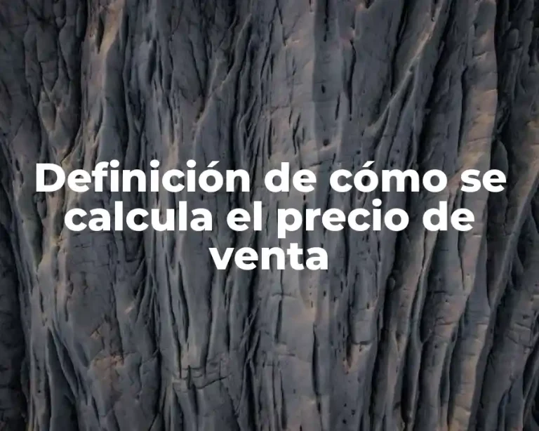Definición de cómo se calcula el precio de venta