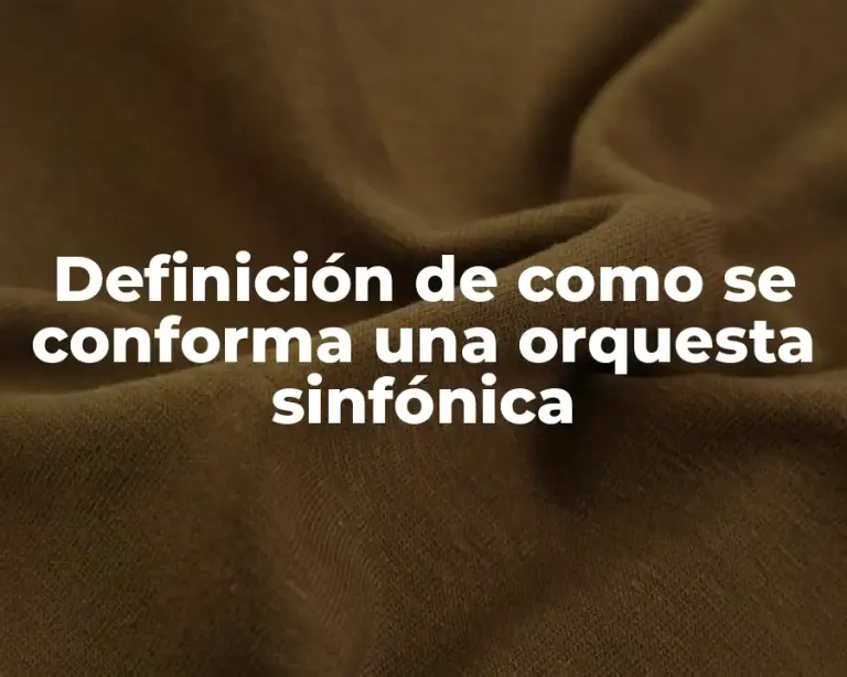 Definición de como se conforma una orquesta sinfónica
