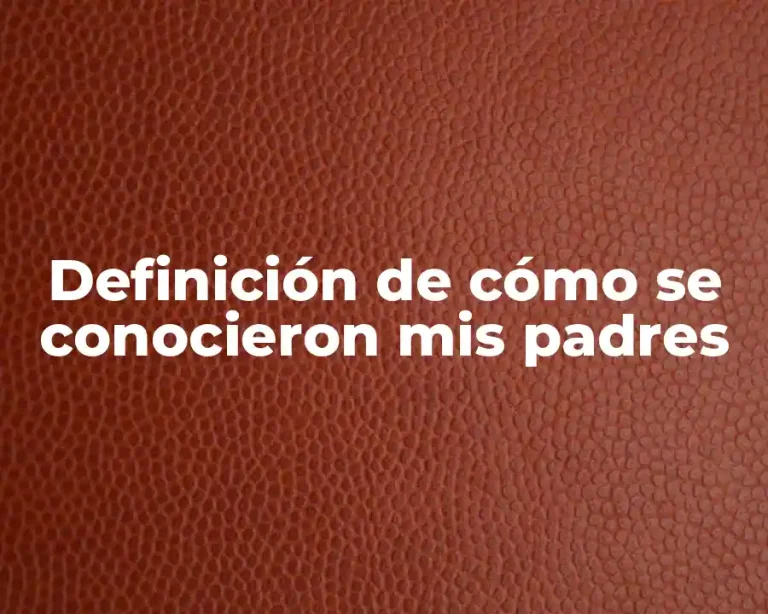 Definición de cómo se conocieron mis padres