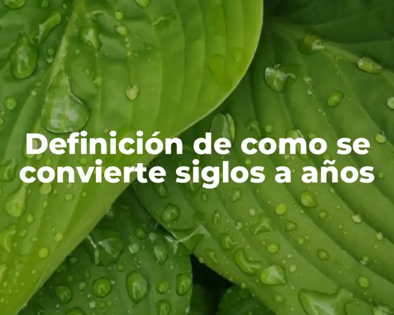 Definición de como se convierte siglos a años