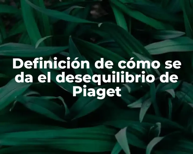 Definición de cómo se da el desequilibrio de Piaget