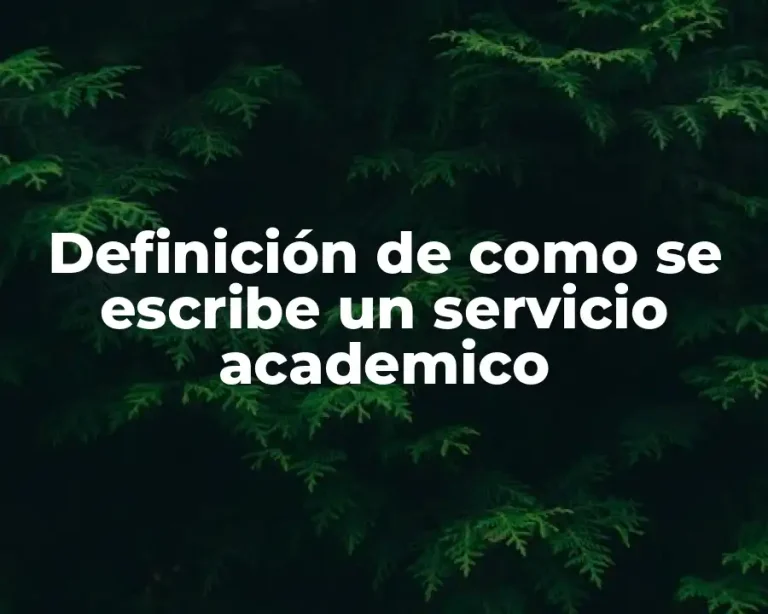 Definición de como se escribe un servicio academico