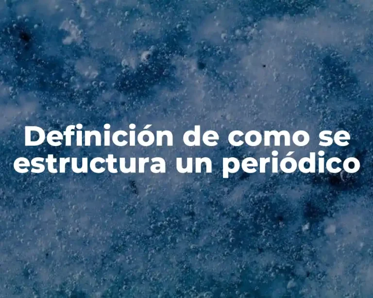 Definición de como se estructura un periódico