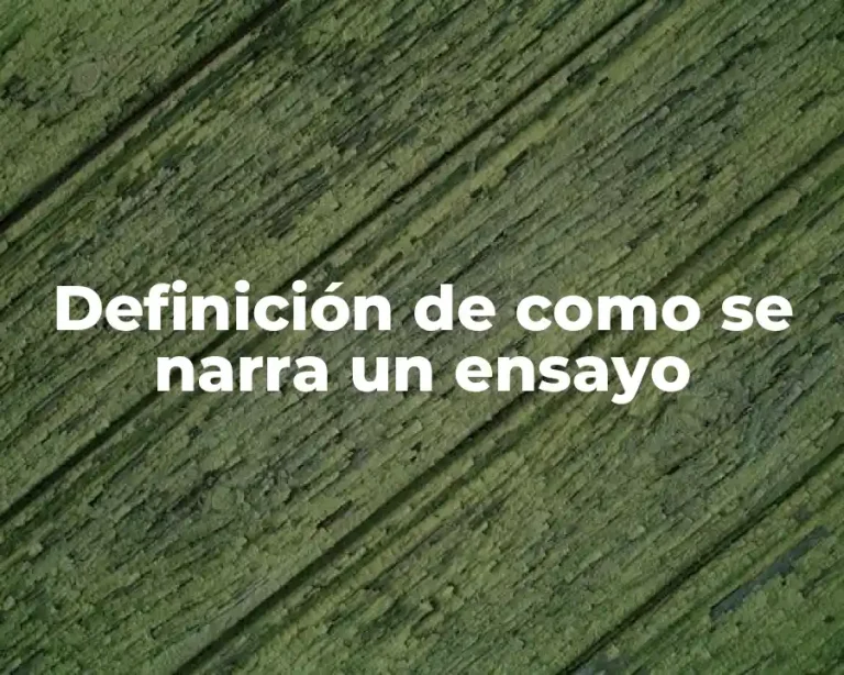 Definición de como se narra un ensayo