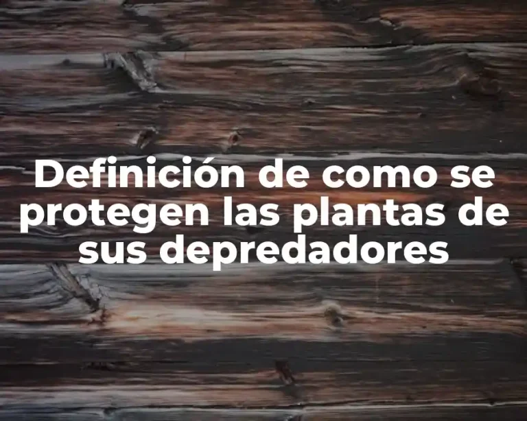 Definición de como se protegen las plantas de sus depredadores