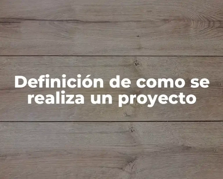 Definición de como se realiza un proyecto