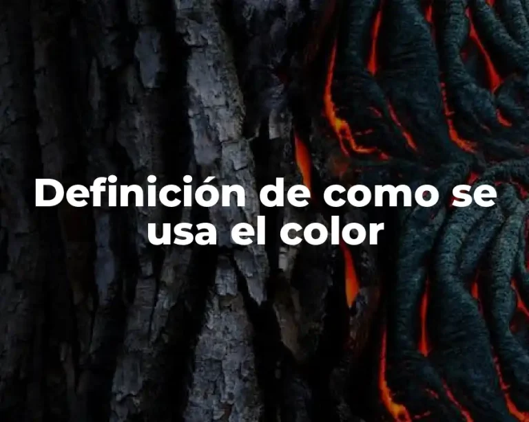 Definición de como se usa el color