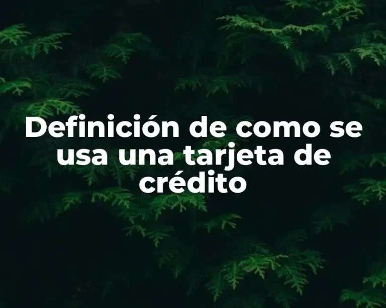 Definición de como se usa una tarjeta de crédito